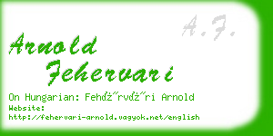 arnold fehervari business card
